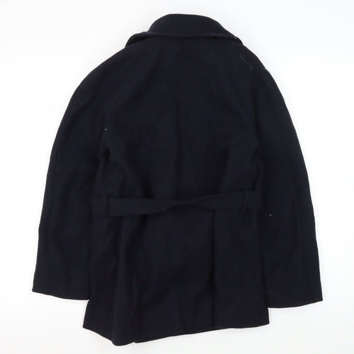 Dorothy Perkins Women's Black Wool Overcoat - Size 8