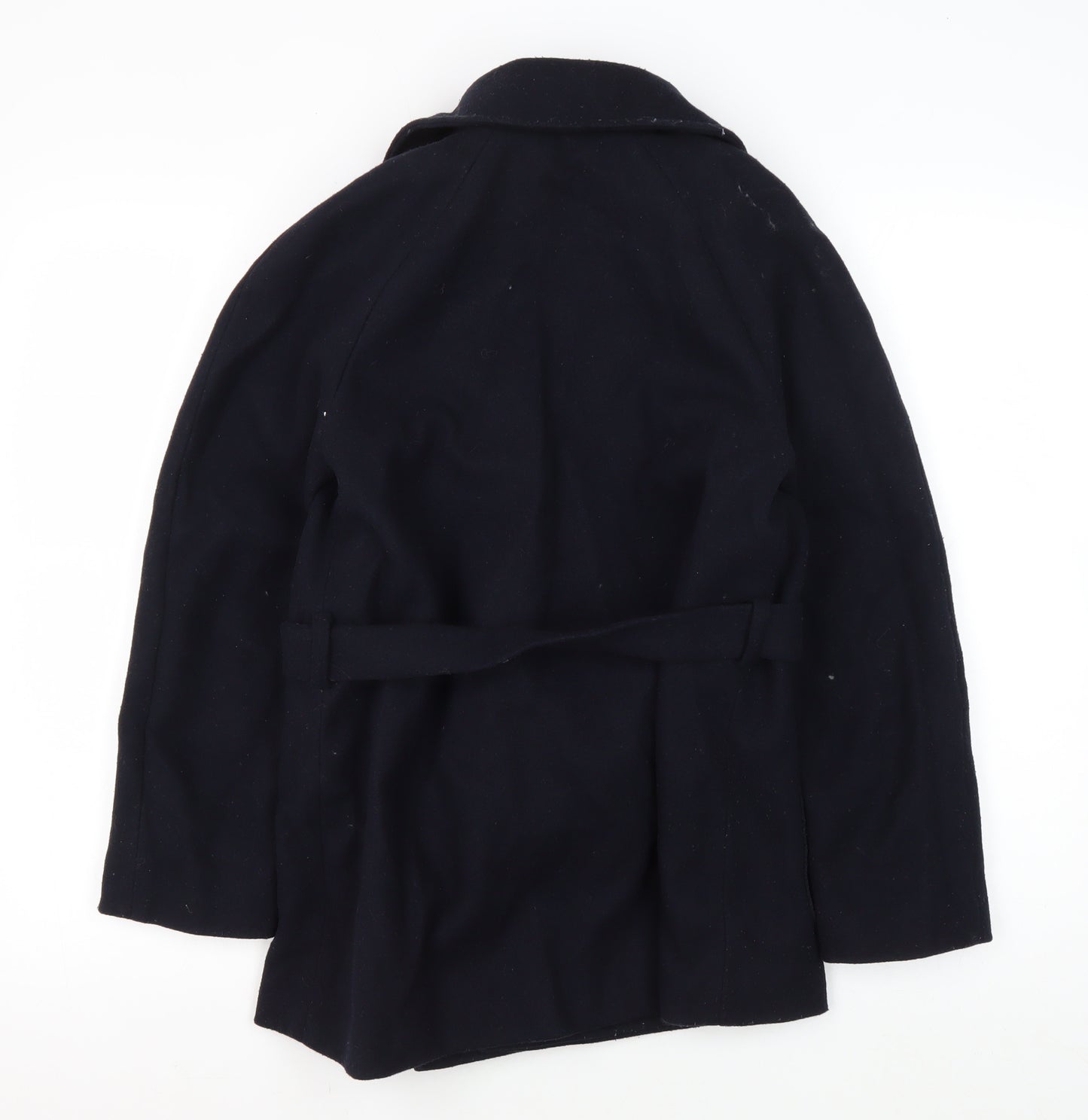 Dorothy Perkins Women's Black Wool Overcoat - Size 8