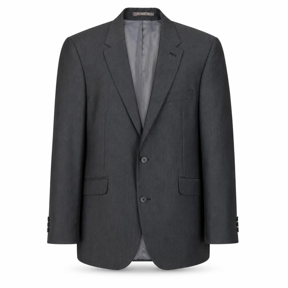 Front view of Karl Jackson Men's Grey Blazer, 40R Chest, Regular Fit