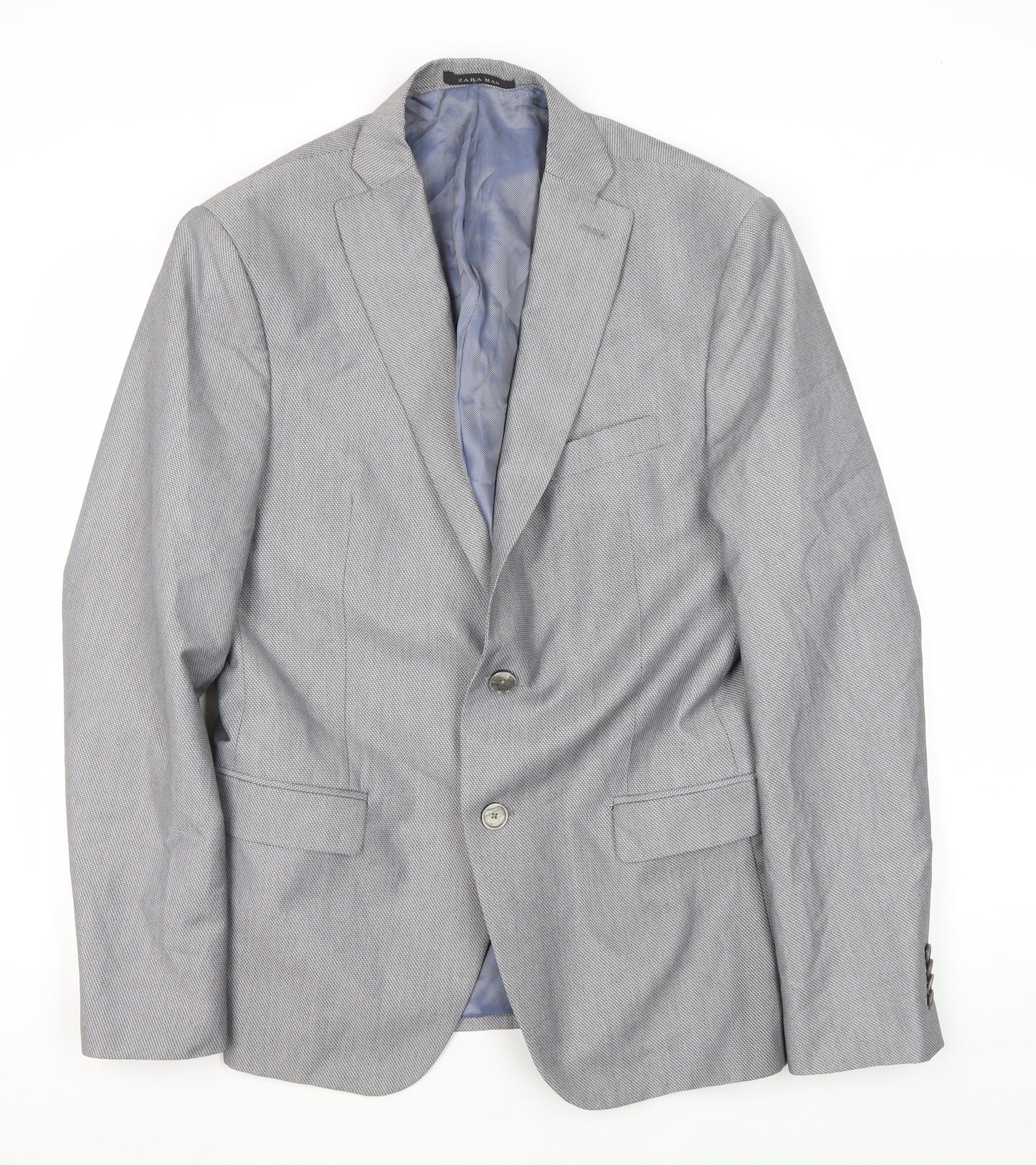 Zara Man Men's Grey Blazer 40 M Regular Fit Jacket
