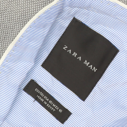 Zara Man Men's Grey Blazer 40 M Regular Fit Jacket