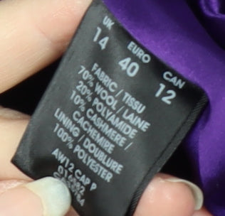 Planet Women's Purple Coat Size 14 Pea Coat