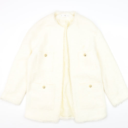 Mango Ivory Women's Mid-Length Coat Size 8