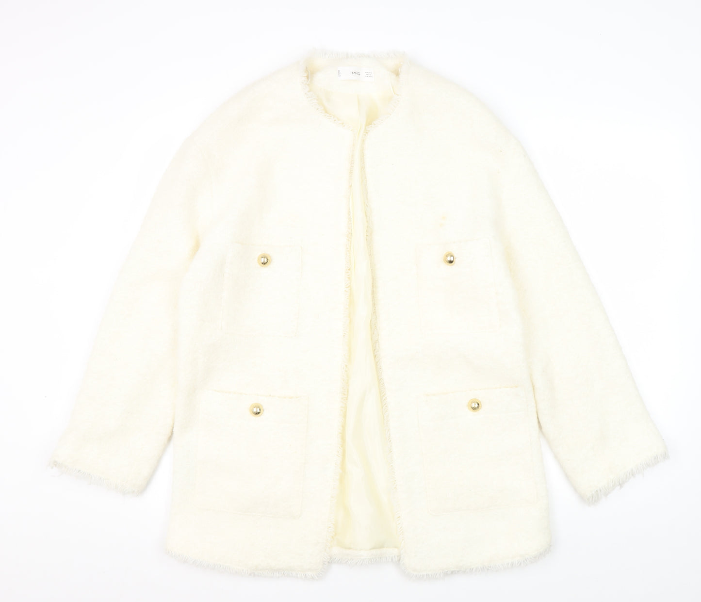 Mango Ivory Women's Mid-Length Coat Size 8