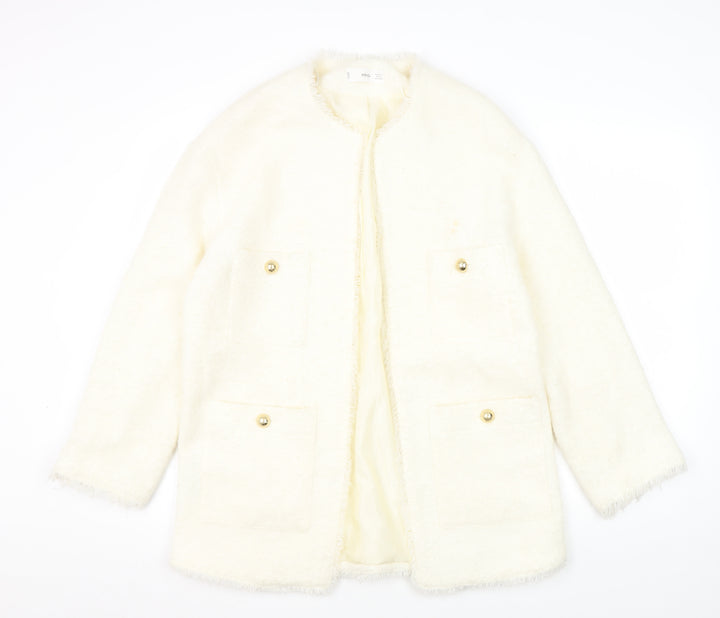 Mango Ivory Women's Mid-Length Coat Size 8