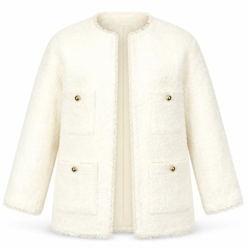 Mango Ivory Women's Mid-Length Coat Size 8