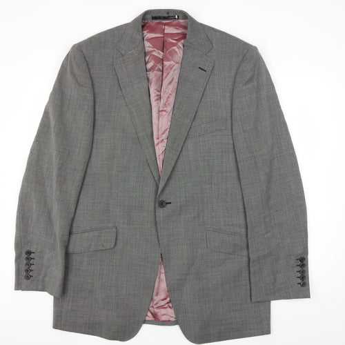 Marks and Spencer Men's Grey Wool Blazer, Size 42L