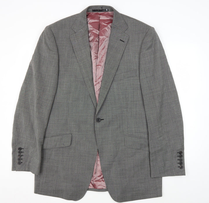 Marks and Spencer Men's Grey Wool Blazer, Size 42L