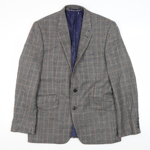 Paul Costelloe Men's Grey Plaid Wool Blazer 40R