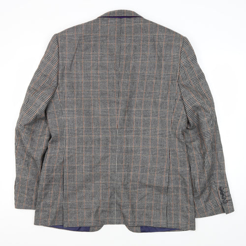 Paul Costelloe Men's Grey Plaid Wool Blazer 40R
