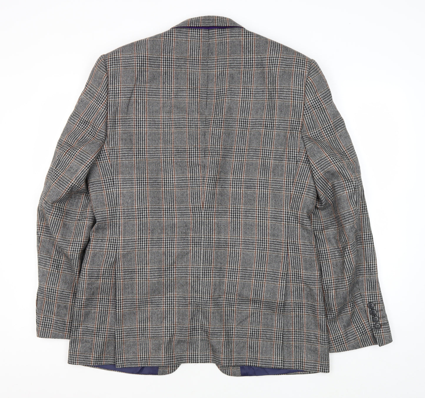 Paul Costelloe Men's Grey Plaid Wool Blazer 40R
