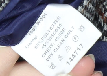 Paul Costelloe Men's Grey Plaid Wool Blazer 40R