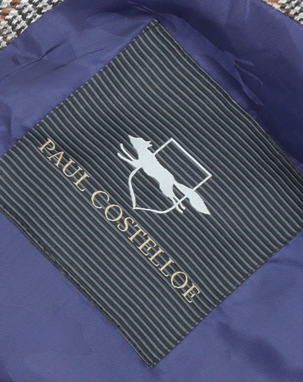 Paul Costelloe Men's Grey Plaid Wool Blazer 40R