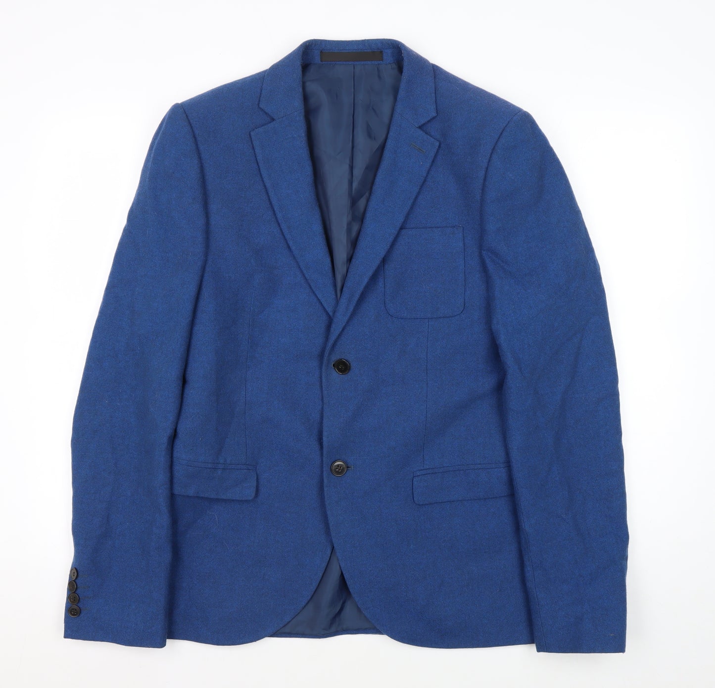 Topman Men's Blue Slim Fit Tweed Blazer 40