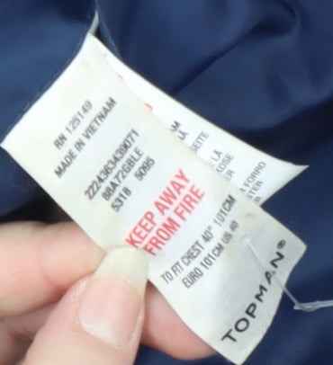 Topman Men's Blue Slim Fit Tweed Blazer 40