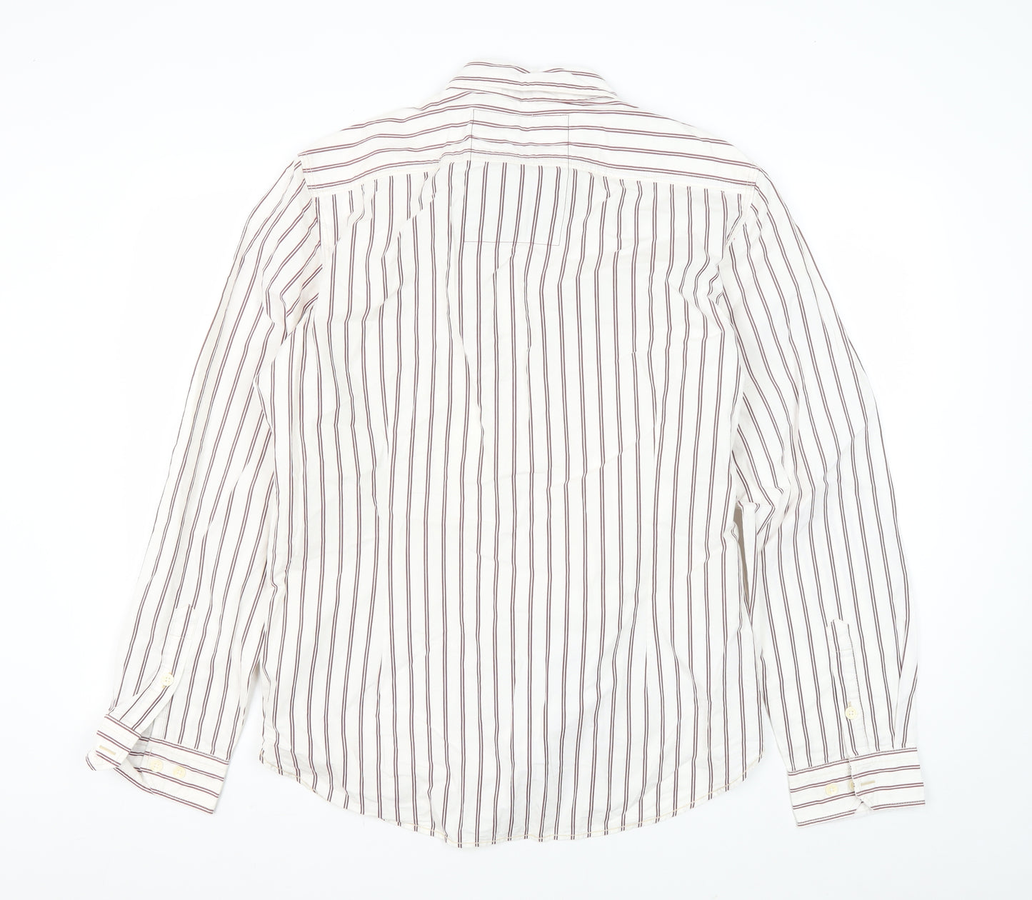 Next Men's L White Striped Long Sleeve Shirt