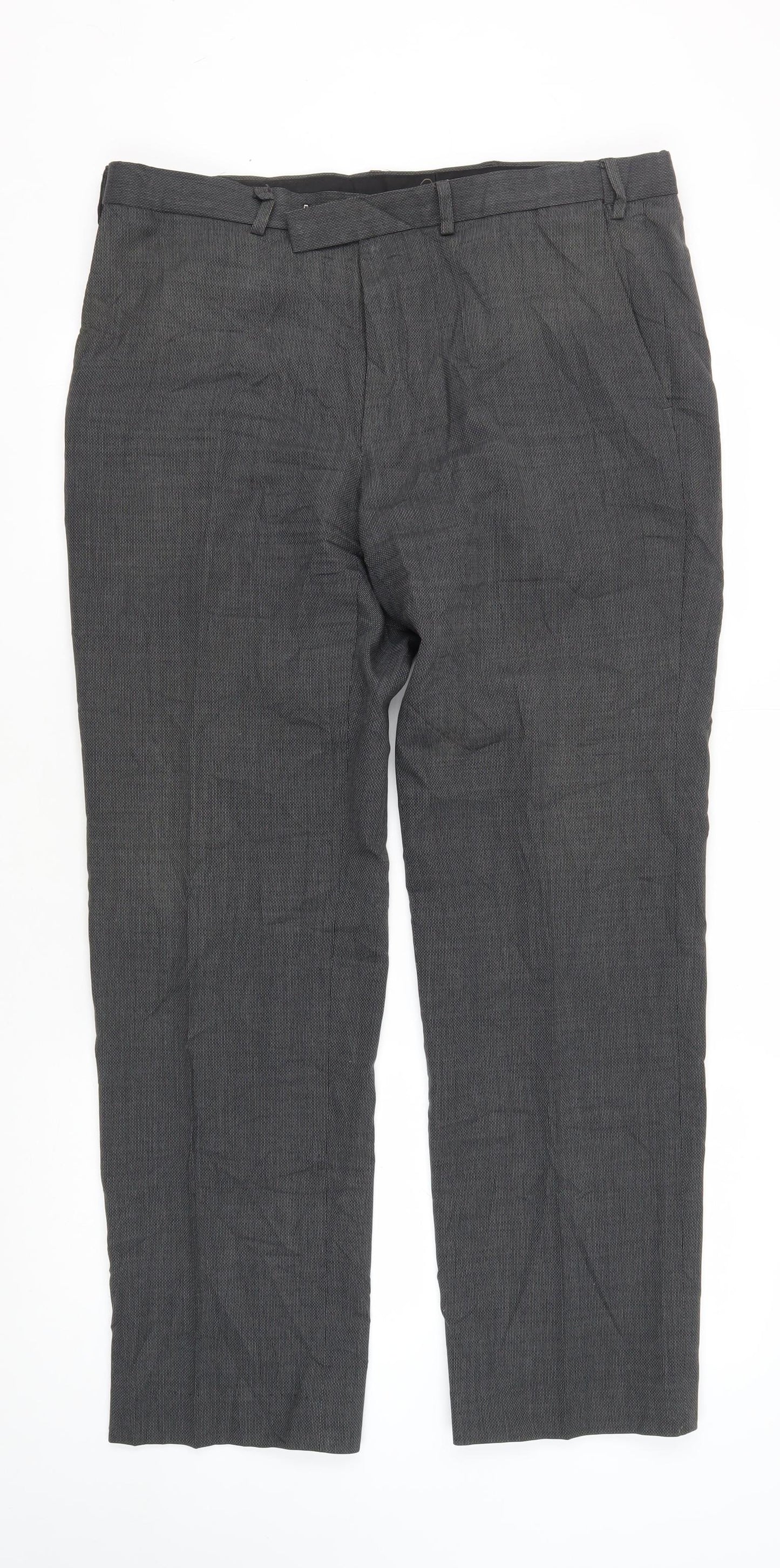 Marks and Spencer Men's Grey Regular Fit Trousers
