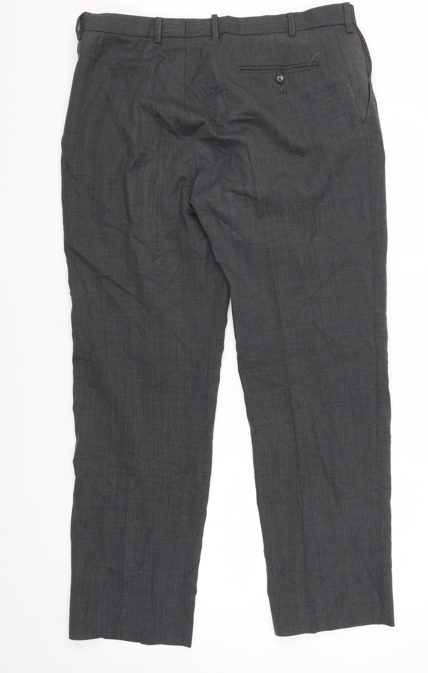 Marks and Spencer Men's Grey Regular Fit Trousers