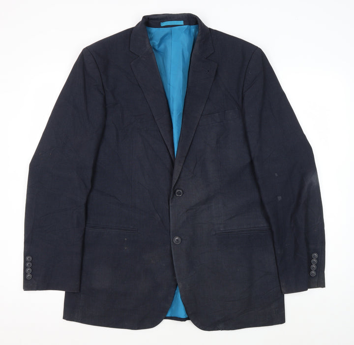 Greenwoods Men's Blue Blazer - Regular Fit, Size 42R
