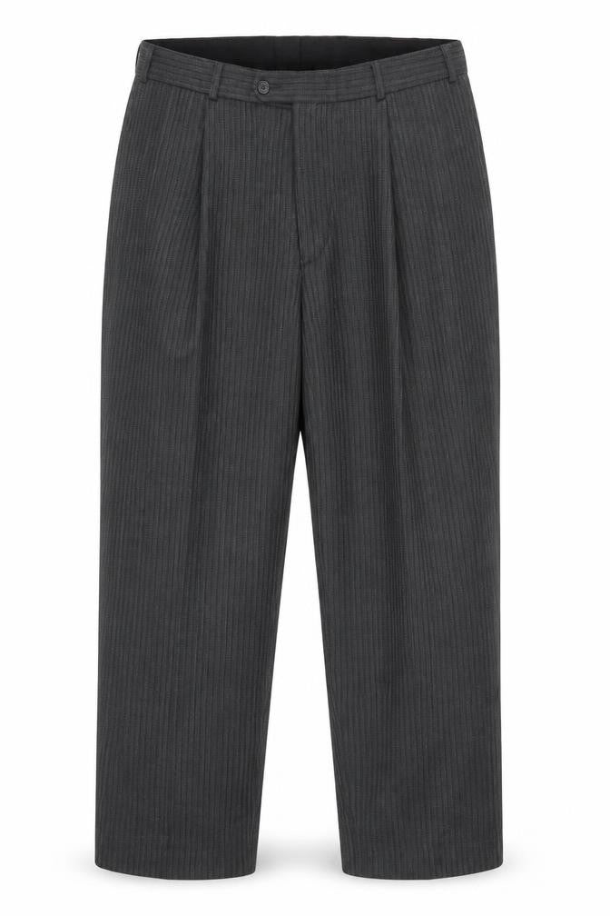 Front view of Hugo James Men's Grey Trousers, size 38, S