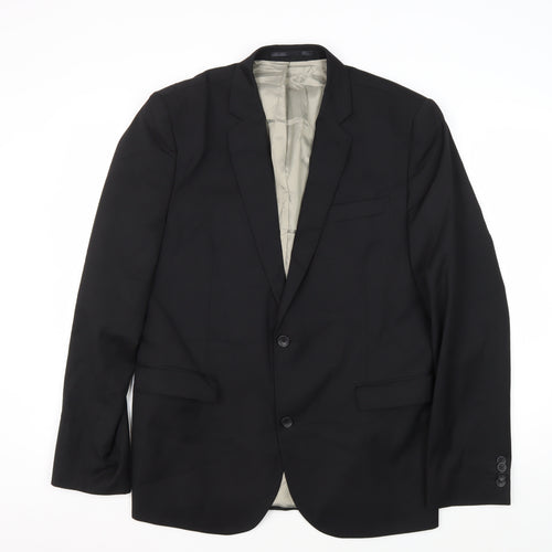 Topman Men's Black Slim Fit Blazer, UK 42