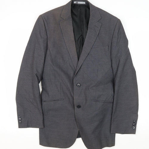 Burton Men's Grey Striped Blazer, Size 36R, Formal Wear