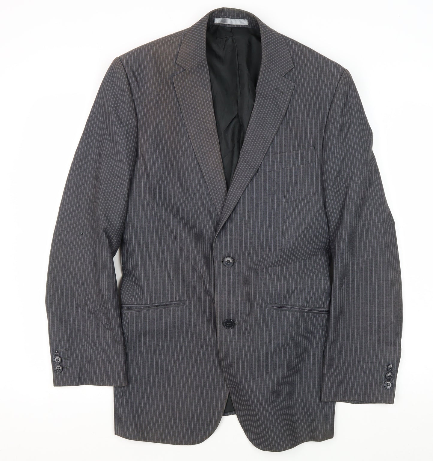 Burton Men's Grey Striped Blazer, Size 36R, Formal Wear