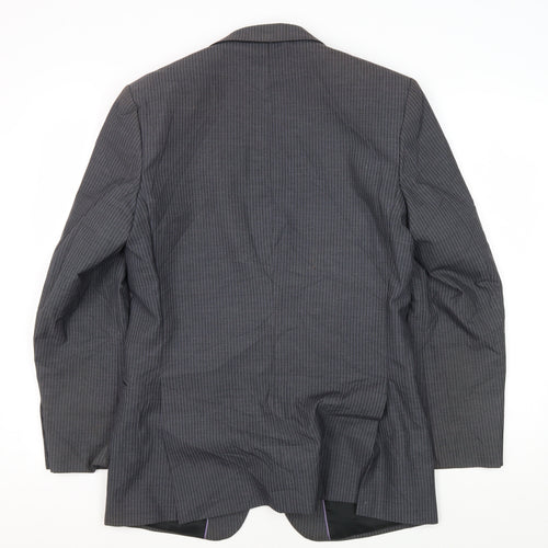 Burton Men's Grey Striped Blazer, Size 36R, Formal Wear