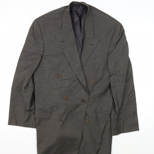 Marks and Spencer Men's Grey Wool Double-Breasted Blazer 40R
