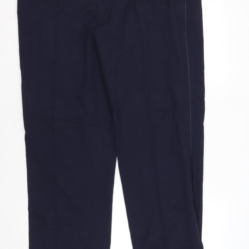 Marks and Spencer Men's Blue Regular Fit Dress Pants