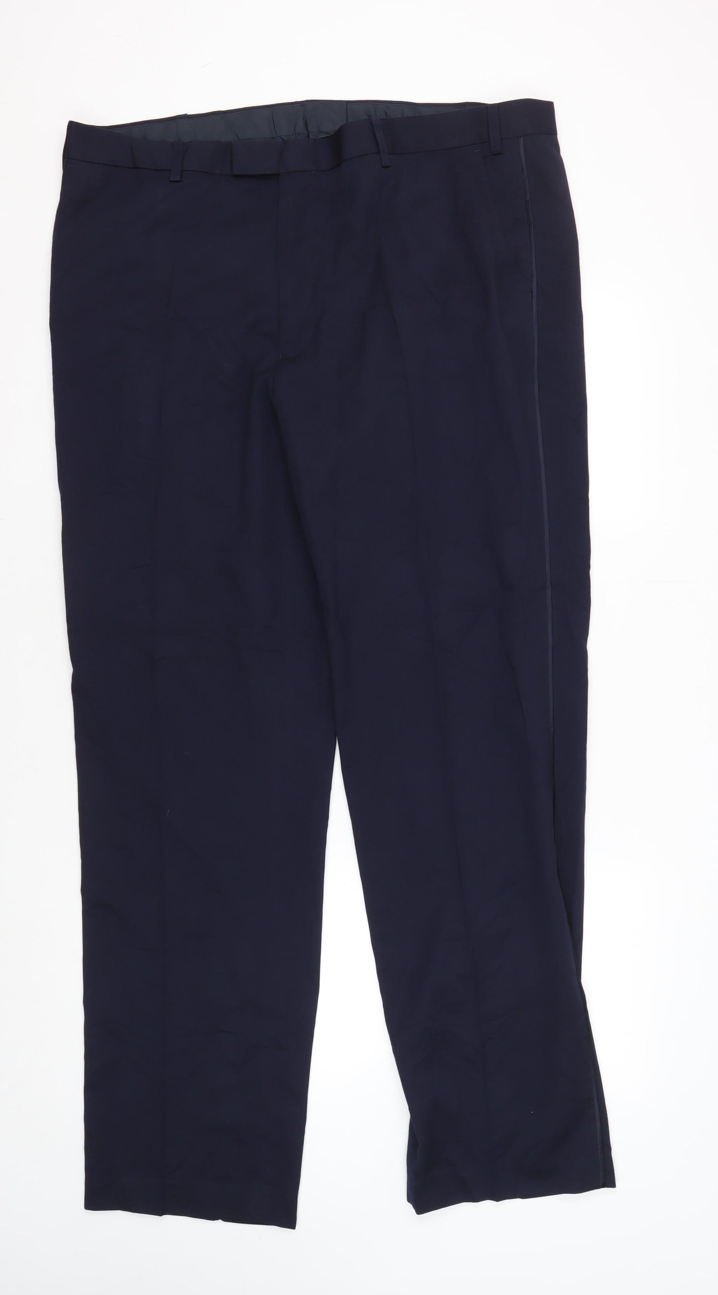 Marks and Spencer Men's Blue Regular Fit Dress Pants