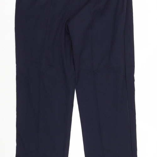 Marks and Spencer Men's Blue Regular Fit Dress Pants
