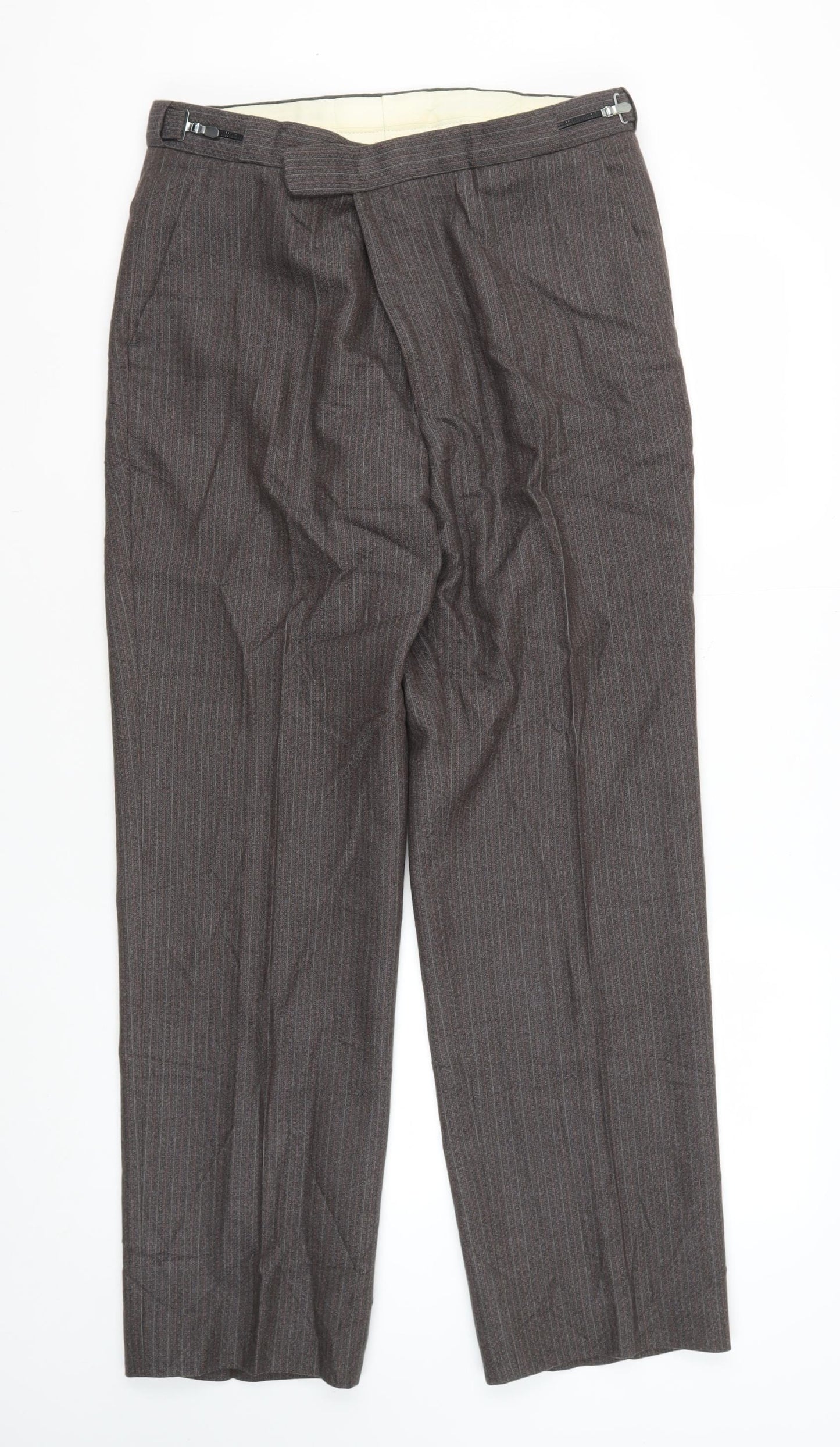 Magee Men's Brown Wool Dress Pants, Size 37, Formal
