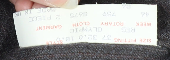 Magee Men's Brown Wool Dress Pants, Size 37, Formal