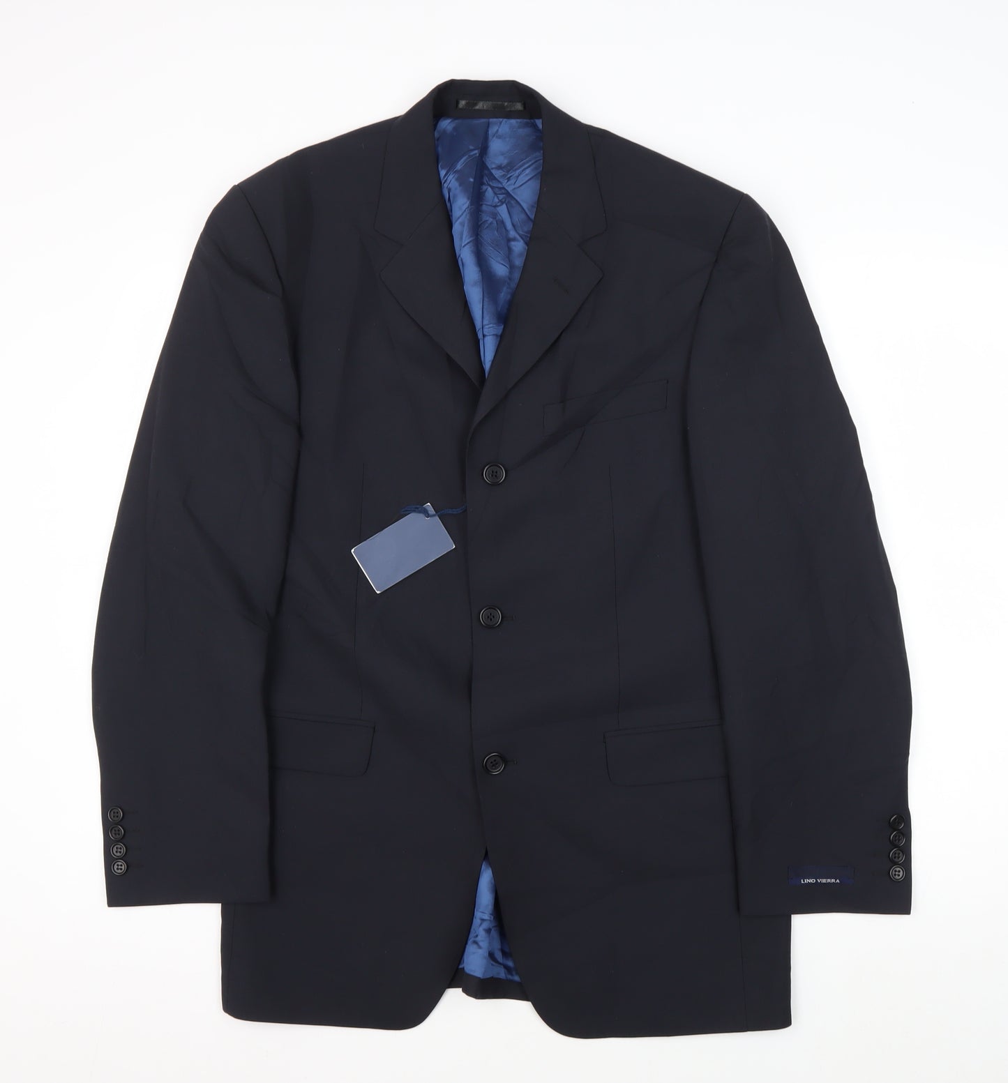 Lino Vierra Men's Blue Suit Jacket, Size 36R, Formal