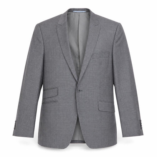 Front view of Burton Men's Grey Slim Fit Suit Jacket 36S
