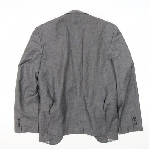 Burton Men's Grey Slim Fit Suit Jacket 36S