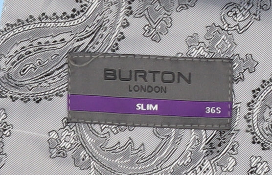 Burton Men's Grey Slim Fit Suit Jacket 36S