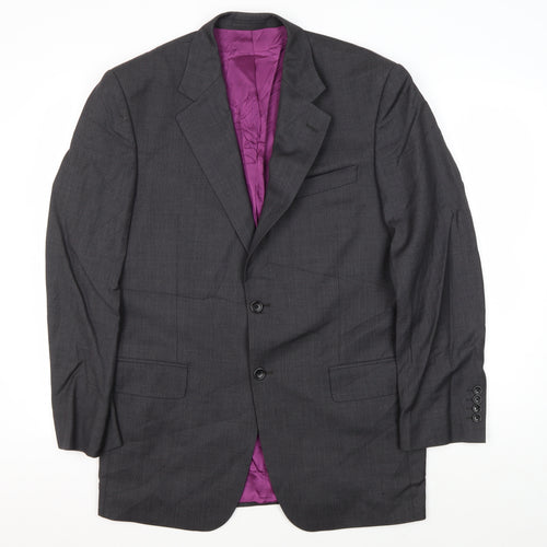 Racing Green Men's Grey Wool Blazer - Size 40R