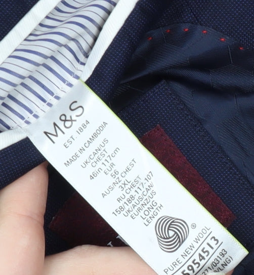 Marks and Spencer Men's Blue Blazer 46L