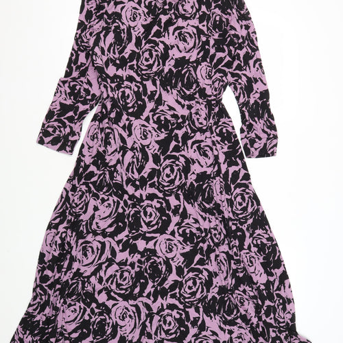 Artigiano Women's Purple Floral Dress Size 14