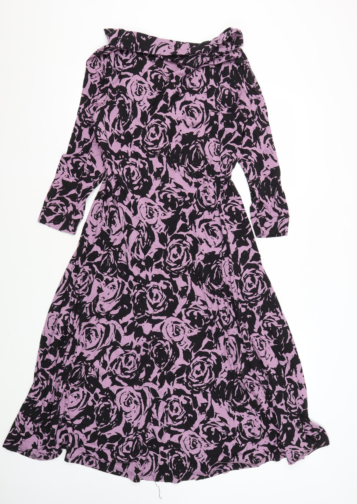 Artigiano Women's Purple Floral Dress Size 14