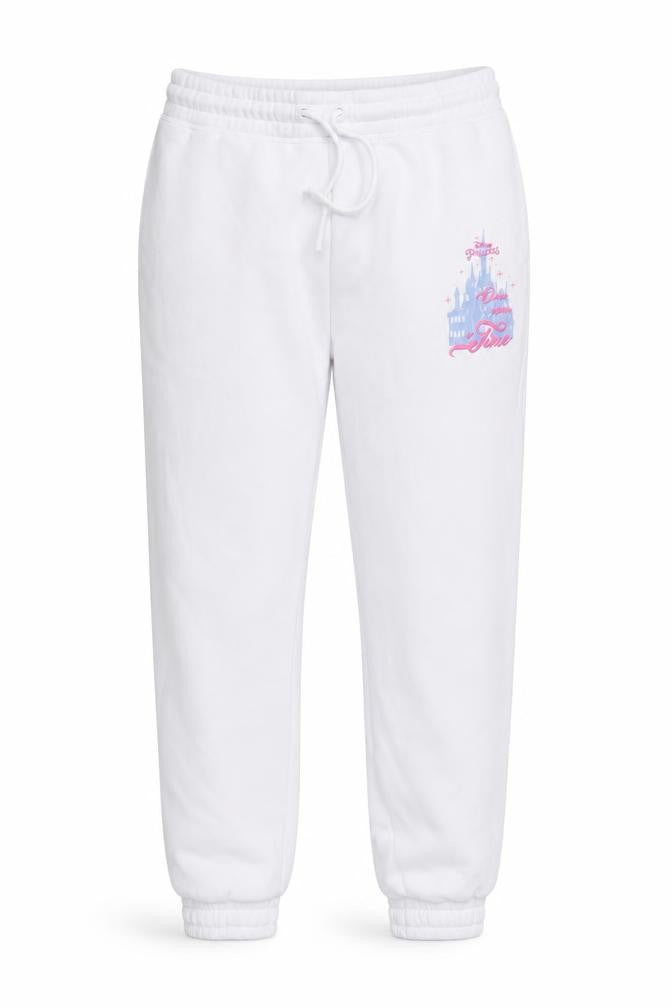 Front view of Disney Women's White Jogger Trousers M New