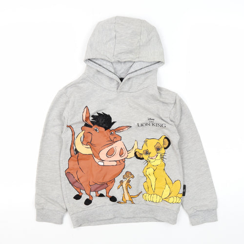 Disney Girls Grey Lion King Pullover Hoodie 6-7 Years
