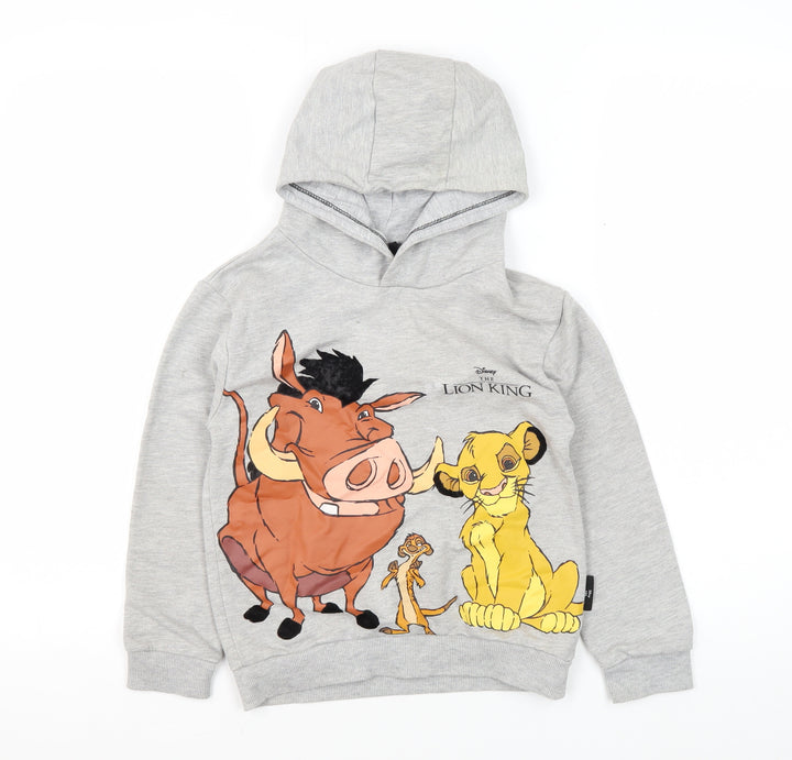 Disney Girls Grey Lion King Pullover Hoodie 6-7 Years