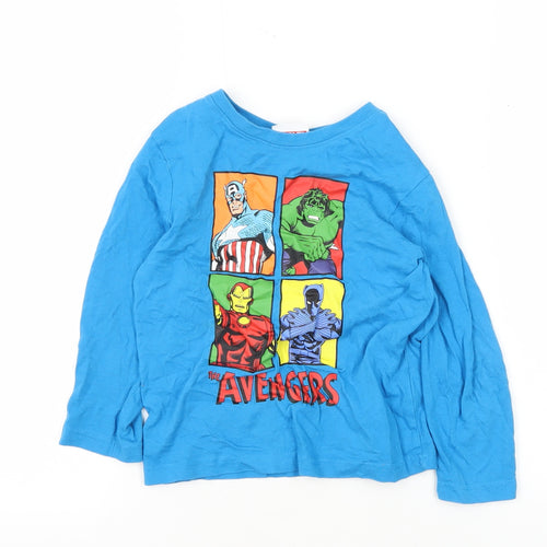Marvel Boys Blue Avengers Long Sleeve T-Shirt, 4-5 Years