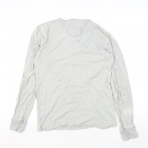 Superdry Men's Grey Medium Long Sleeve Henley T-Shirt