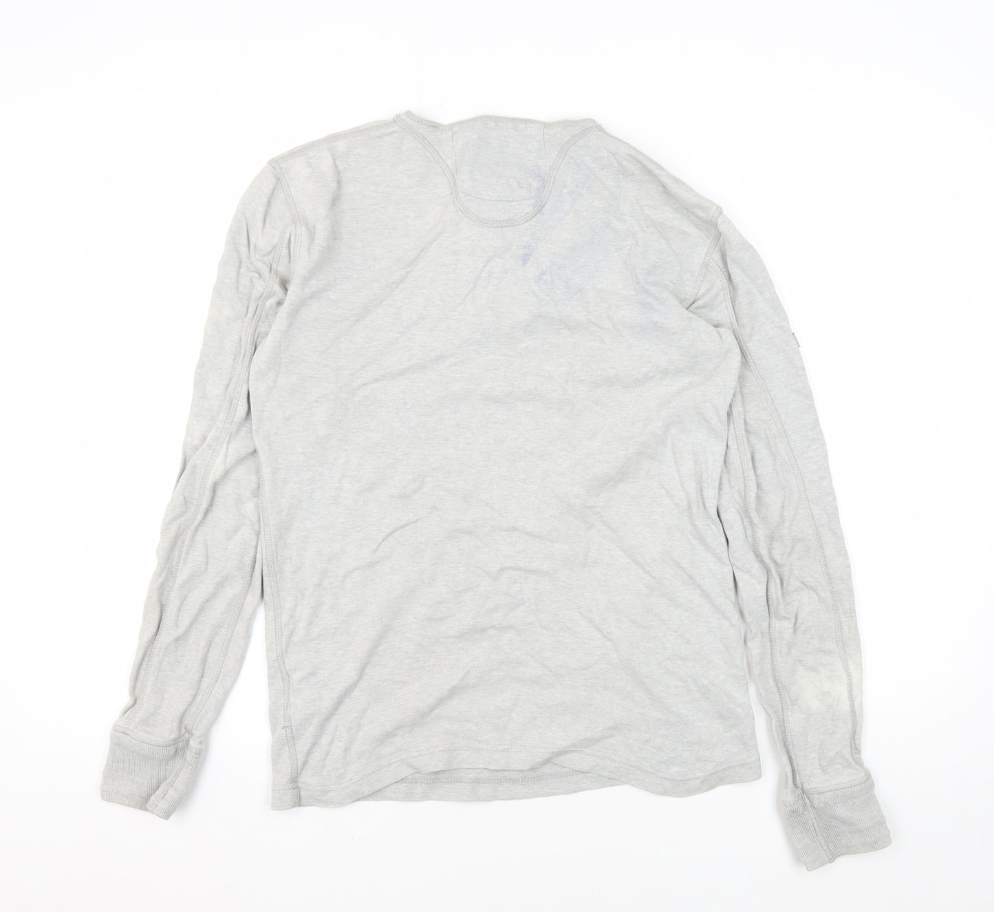 Superdry Men's Grey Medium Long Sleeve Henley T-Shirt