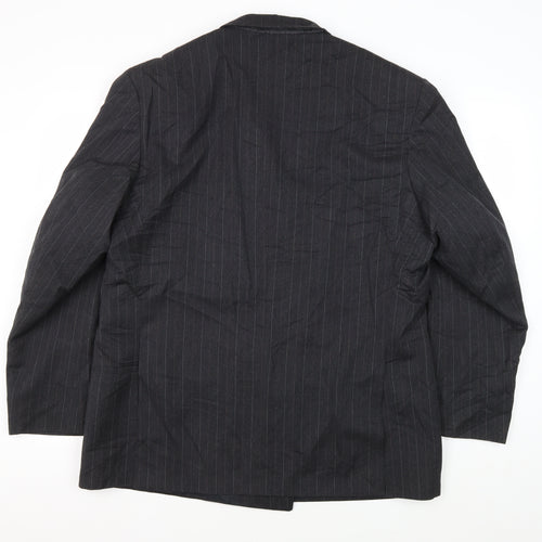 Fellini Men's Black Double-Breasted Suit Jacket 44R