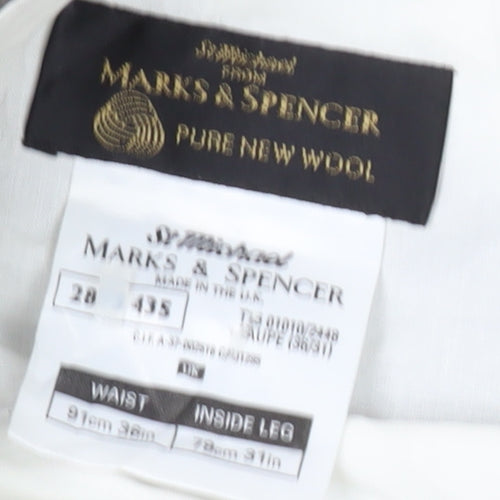 Marks and Spencer Men's Brown Wool Trousers Size 28